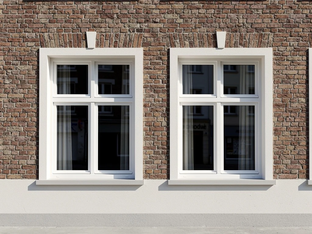 Remplacement de fenêtres PVC sur la façade d'une maison de ville