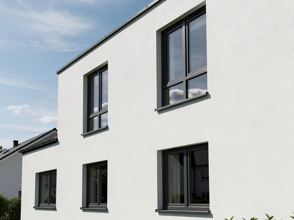 Fenêtres PVC gris anthracite posées sur un pavillon contemporain